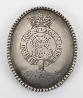 Sussex Militia Officers Shoulder Belt Plate c1770-1810