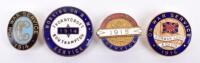 4x WW1 On War Service Enamel Lapel Badges