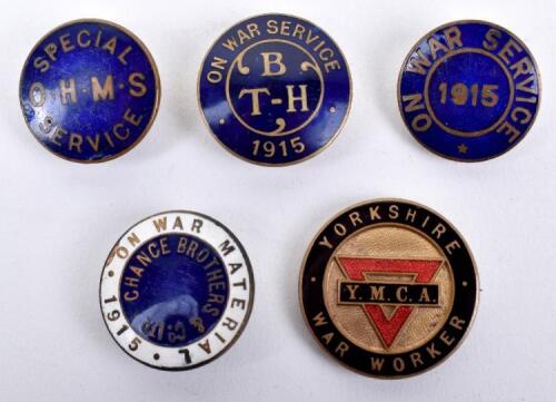 5x WW1 On War Service Badges