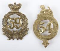 2x Pre-1881 Other Ranks Glengarry Badges 54th (West Norfolk) Regiment of Foot and 59th (2nd Nottinghamshire) Regiment of Foot