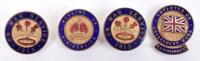 4x WW1 On War Service Enamel Lapel Badges