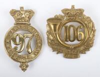 2x Pre-1881 Other Ranks Glengarry Badges 97th (The Earl of Ulsters) Regiment of Foot and 106th Bombay Light Infantry