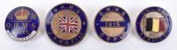 4x WW1 On War Service Enamel Lapel Badges