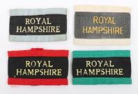 4x 1st Battalion Royal Hampshire Regiment Company Slip-on Shoulder Title / Flashes