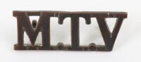 Scarce WW1 VTC Motor Transport Volunteers Shoulder Title