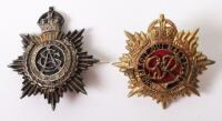 2x Army Service Corps Officers Cap Badges