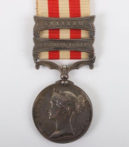 Indian Mutiny Medal Awarded to an Officer in the 27th Native Infantry, Who Later Committed Suicide Whilst Depressed in 1873