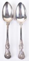 A pair of William IV fiddle, thread and shell pattern serving spoons, by Jonathan Hayne, London 1830