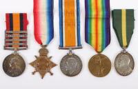 An Interesting Three Monarch Territorial Long Service Medal Group of Five to a Soldier Who Served in the Volunteer Artillery, Royal Field Artillery, Royal Flying Corps and Finally the Royal Air Force