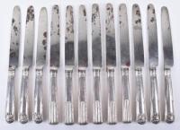 A set of six silver handle table knives, by R&S Garrard & Co, London 1907