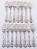 Fifteen 19th century fiddle, thread and shell pattern dessert forks, including Chawner & Co - 4