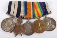 Great War Distinguished Service Medal and Long Service Group of Five to a Yeoman of Signals for Service in Grand Fleet Destroyers
