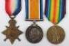 WW1 1914-15 Star Medal Trio Awarded to a Private in the Durham Light Infantry Who was Discharged Due to the Effects of a Gun Shot Wound to the Thigh