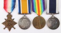 A Great War Royal Navy Long Service Medal Group of Four to a Stoker Who Spent Most of the War Serving on HMS New Zealand and Was Present at Many of the Crucial Naval Battles of the War