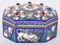 An Indian silver and enamel silver box