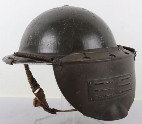 Scarce WW2 British Steel Helmet with Bomb Disposal Splinter Visor Shield