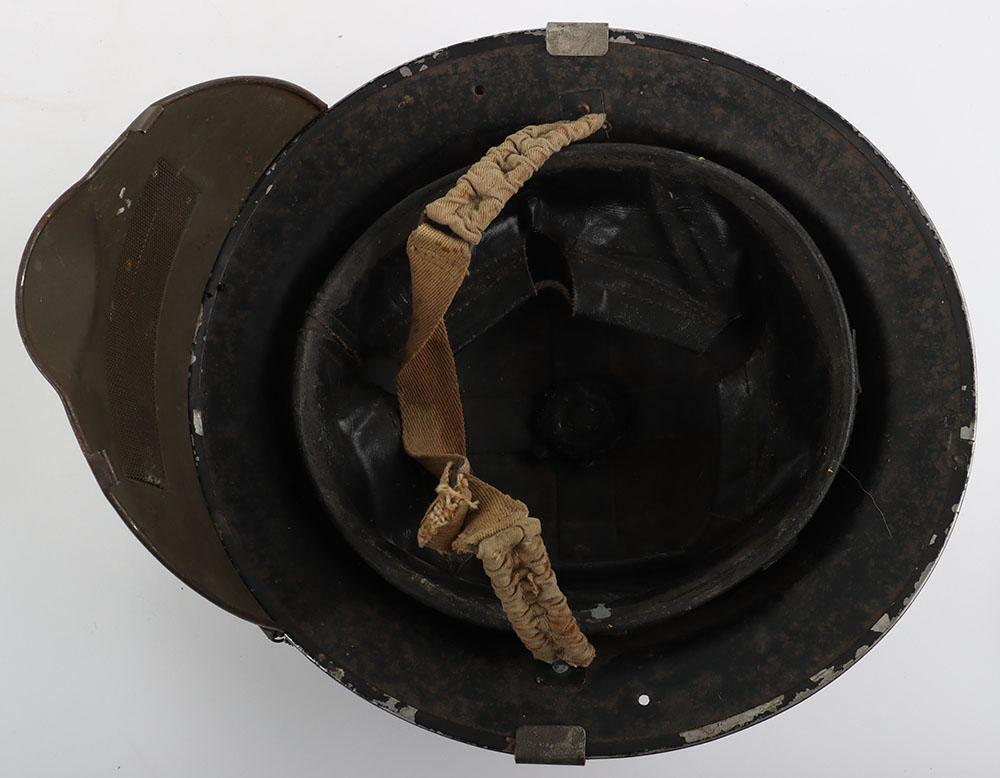 Scarce WW2 British Steel Helmet with Bomb Disposal Splinter Visor Shield