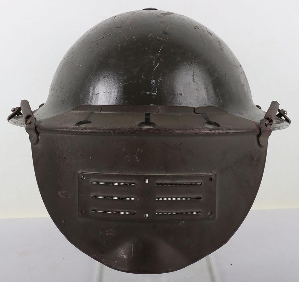 Scarce WW2 British Steel Helmet with Bomb Disposal Splinter Visor Shield