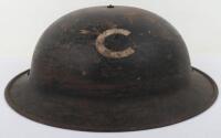 Unusual WW2 Civil Defence Factory Steel Helmet