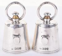A rare pair of silver pepper mills in the form of milk churns, Joseph Braham, London 1901