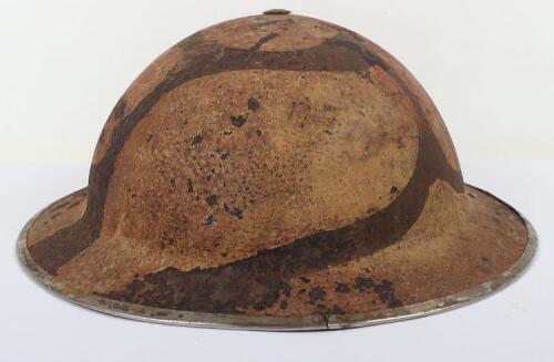 WW2 British “Malta” Camouflaged Steel Combat Helmet