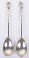 A fine and rare pair of Victorian silver salad spoons, by Wilson & Davis, London 1879