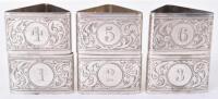 A good set of six early 20th century silver napkin rings, by Docker & Burn, Birmingham 1920