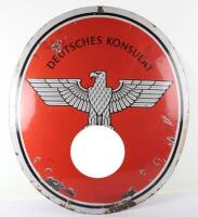 Rare WW2 German Third Reich Deutsche Konsulat Enamel Sign