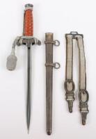 WW2 German Army Officers Dress Dagger with Hanging Straps and Portepee by E & F Horster Solingen