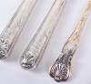 A Georgian shell pattern meat carving fork and knife, the blade engraved Storr & Mortimer - 6