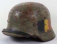 Historically Interesting WW2 German Helmet of Belgium Resistance Member Killed in 1944