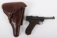 Deactivated German P08 Luger Semi-Automatic Pistol in Original Holster