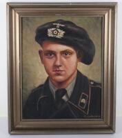 WW2 Portrait Painting of WW2 German Panzer Crewman