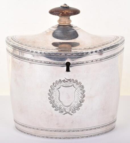 A George III silver tea caddy, by Henry Chawner, London 1792