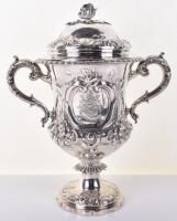 An interesting Victorian Shanghae (Shanghai) Races Manfung Cup silver racing trophy cup and cover, by Edward, John & William Barnard, London 1849