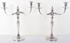 A pair of George III silver cast twin light candelabra, John Edwards, London 1795 and another maker