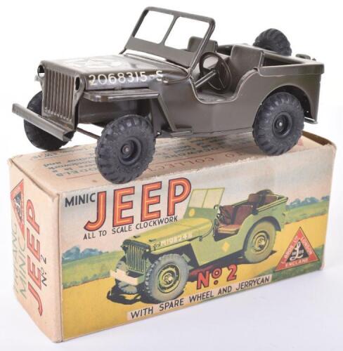 Triang Minic Tinplate Clockwork Jeep No 2