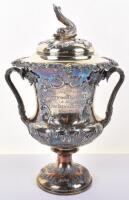 An impressive Victorian silver gilt trophy cup and cover, by John Samuel Hunt, London 1846