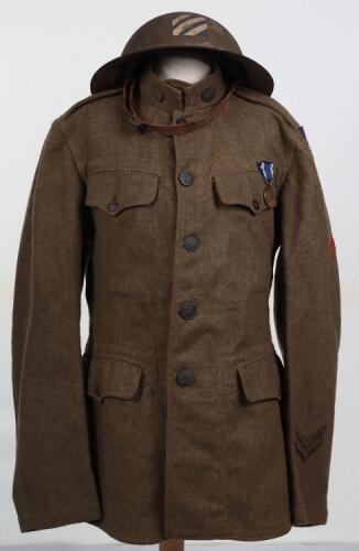 WW1 American 3rd Infantry Division Tunic and Steel Combat Helmet