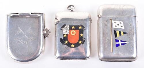 Three silver vesta cases