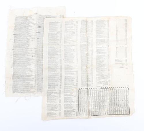 WW2 British Special Operations Executive (S.O.E) / Special Forces Silk Code Sheets