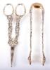 A set of French silver gilt Bacchanalian pattern tongs and scissors - 6