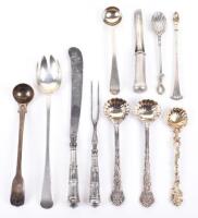 Ten pieces of 19th century flatware items