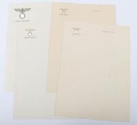 4x Un-Used Sheets of Adolf Hitler Personal Stationary