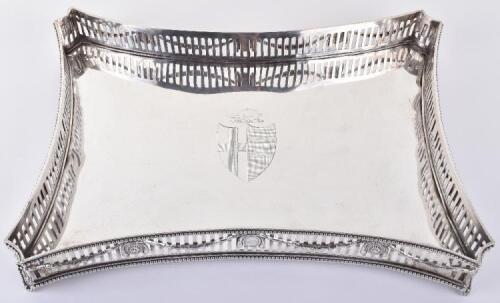 A George III silver gallery tray/salver, by T Heming, London 1780