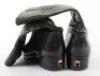 Pair of Short Black Leather Officers Boots - 5