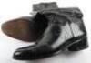 Pair of Short Black Leather Officers Boots - 8