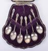 Two sets of silver teaspoons, James Beebe 1824 and James Deakin & Son 1922 - 3