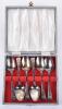 Two sets of silver teaspoons, James Beebe 1824 and James Deakin & Son 1922 - 9