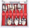 Two sets of silver teaspoons, James Beebe 1824 and James Deakin & Son 1922 - 13